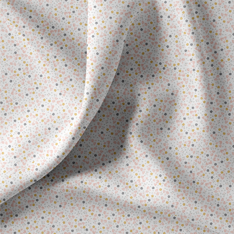 Printed Cotton KAMILL White / Pink